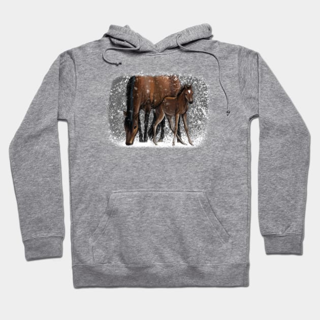 Horses in the snow Hoodie by Vladislava